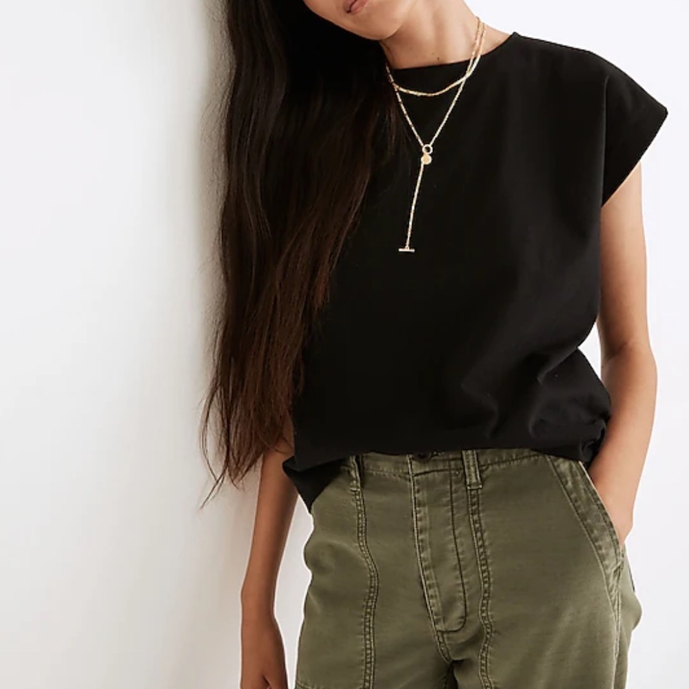 Madewell Shoulder Tee in Cream